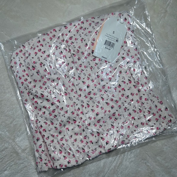 NWT Blogilates Pink Tiny Bows Corset Tank Top - Small - Discontinued Style HTF - Picture 6 of 8